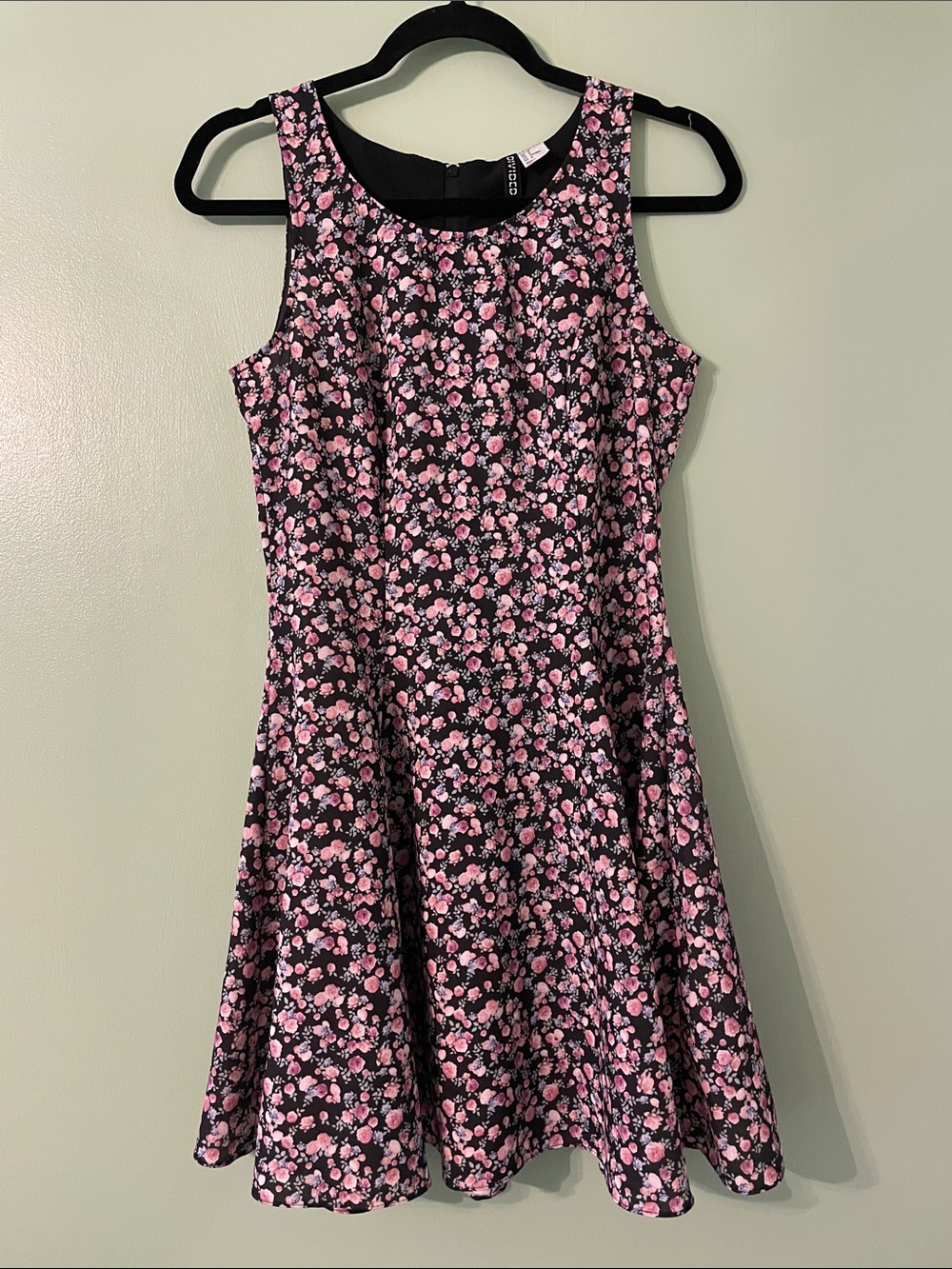 Divided Black Floral Pink Mini Dress